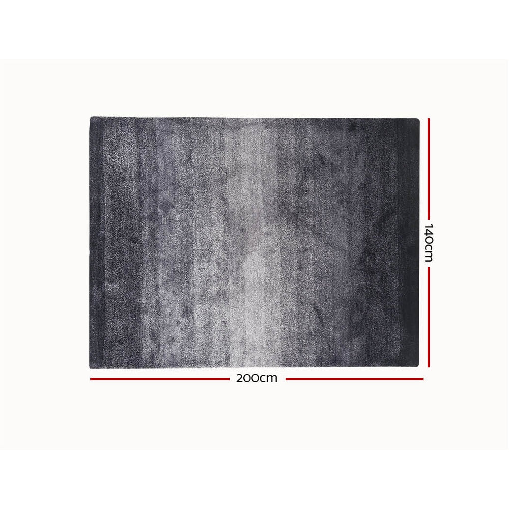 Artiss 140x200cm Luxury Shaggy Rug Gradual Color Anti-slip Carpet Black