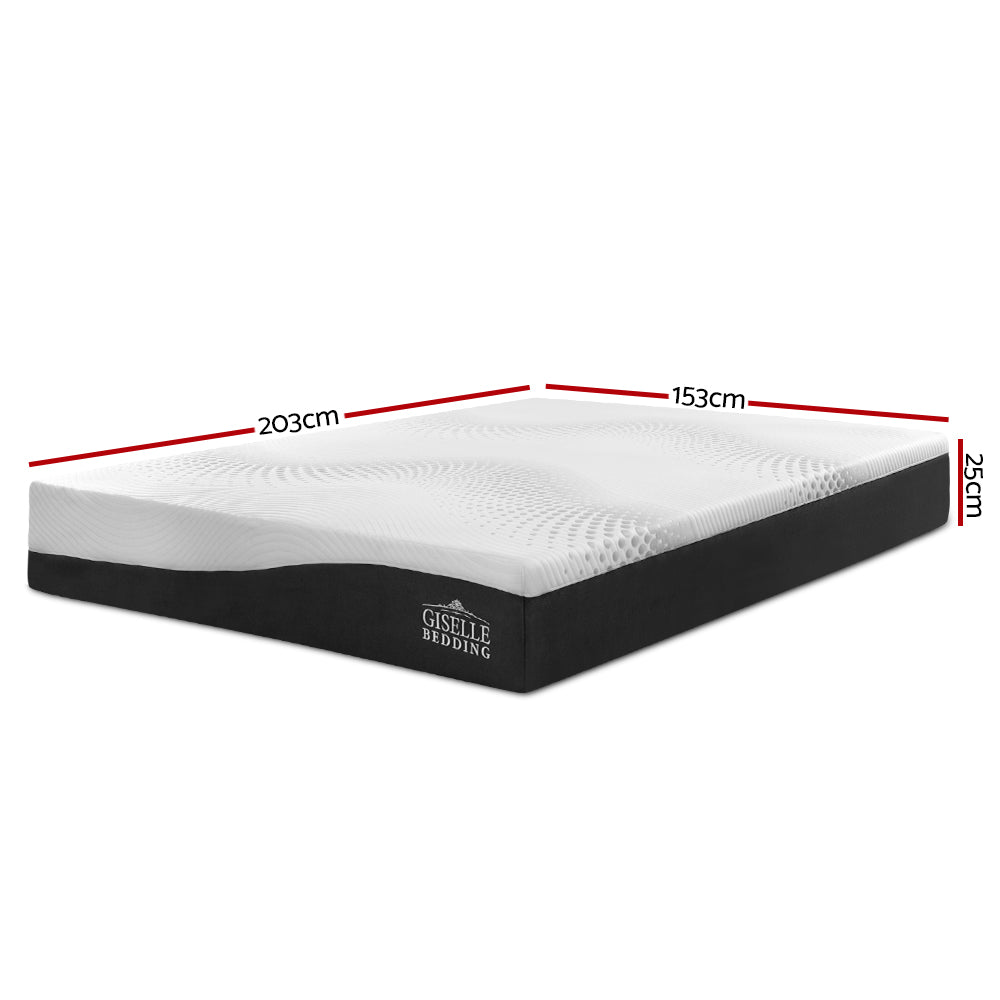 Giselle Bedding Queen Size Hybrid Mattress Cool Gel Bamboo Charcoal Memory Foam Pocket Spring