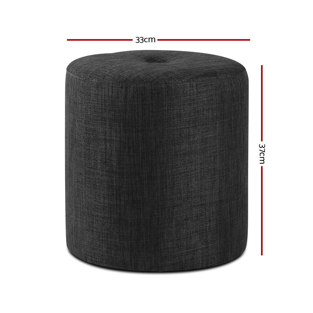 Artiss Ottoman Footstool Foot Rest Stool Fabric Charcoal