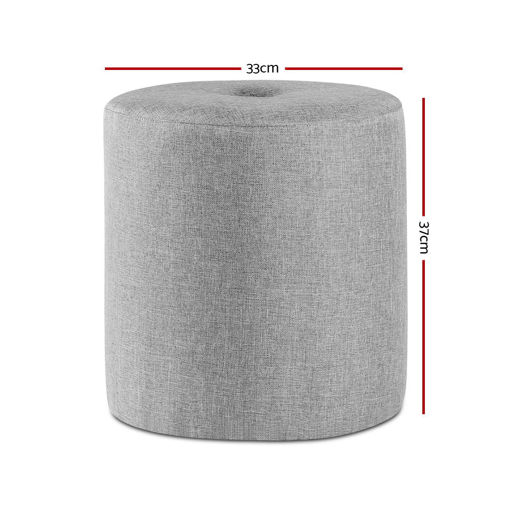 Artiss Ottoman Footstool Foot Rest Stool Fabric Light Grey