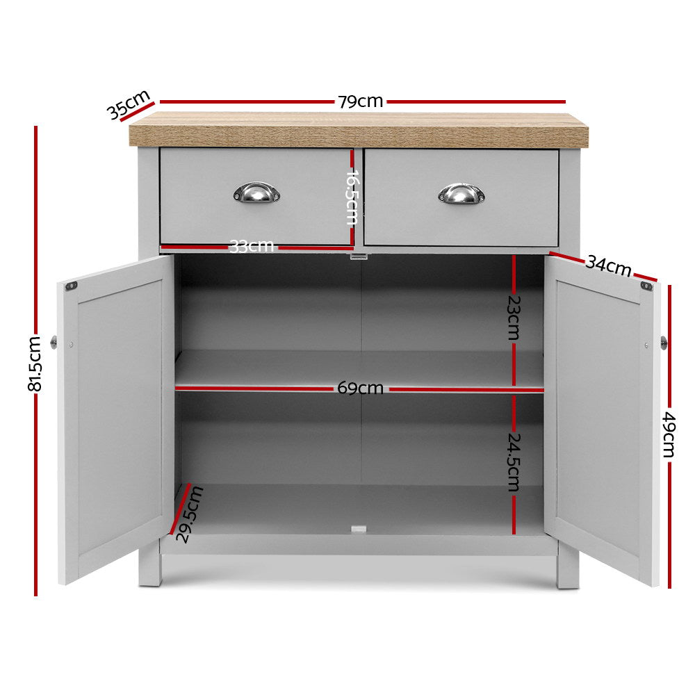 Artiss MEDI Sideboard Buffet Storage Cabinet Cupboard Drawer Dresser Table Grey