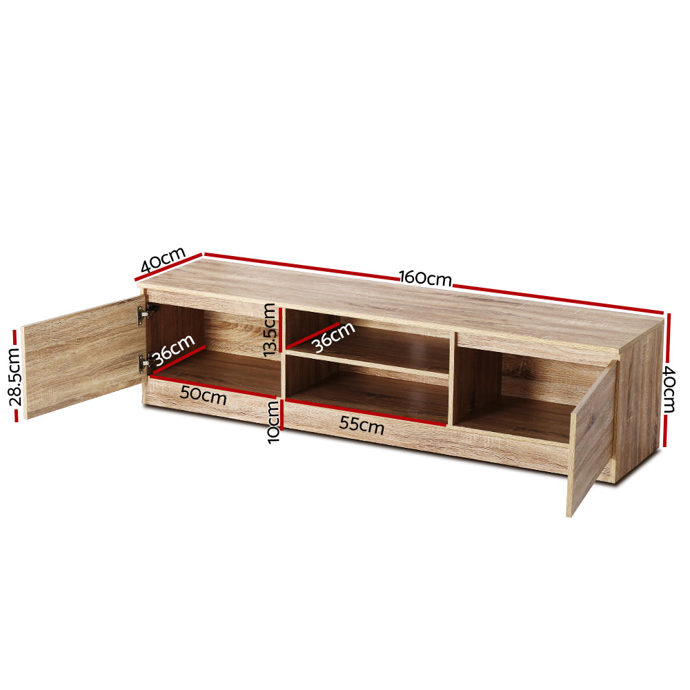 Artiss 160CM TV Stand Entertainment Unit Lowline Storage Cabinet Wooden