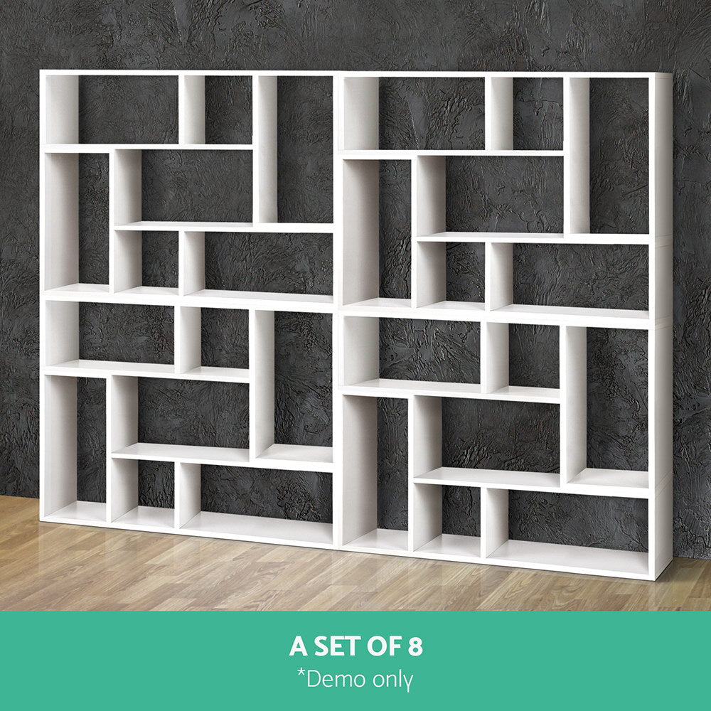 Artiss DIY L Shaped Display Shelf - White
