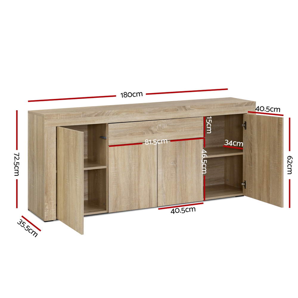 Artiss Buffet Sideboard Cabinet Storage 4 Doors Cupboard Hall Wood Hallway Table