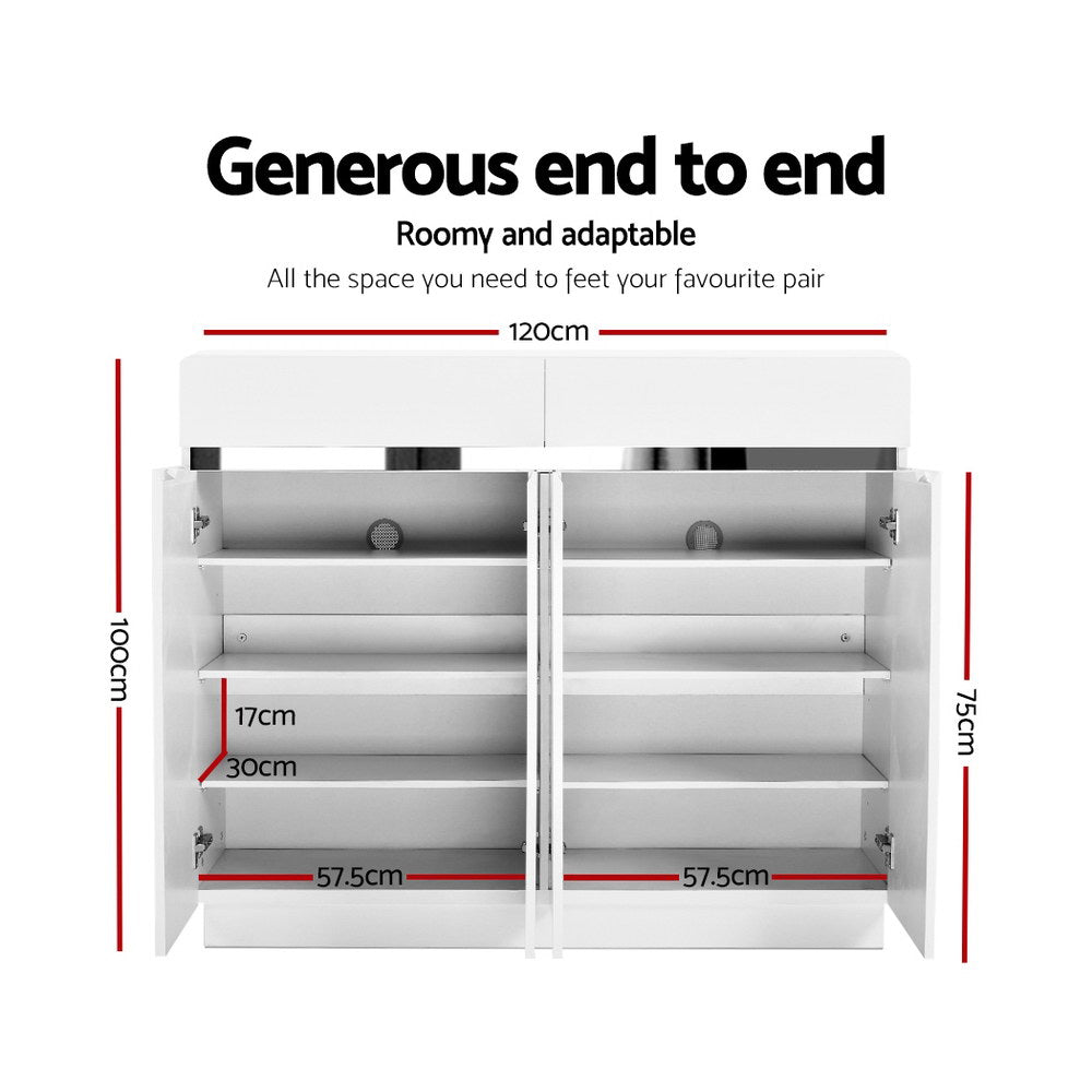 Artiss High Gloss Shoe Cabinet Storage Rack Organisers Boxes Cupboard Drawers