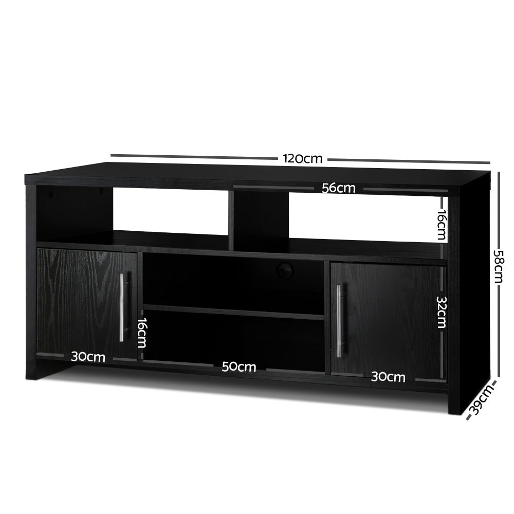 Artiss Entertainment Unit with Cabinets - Black