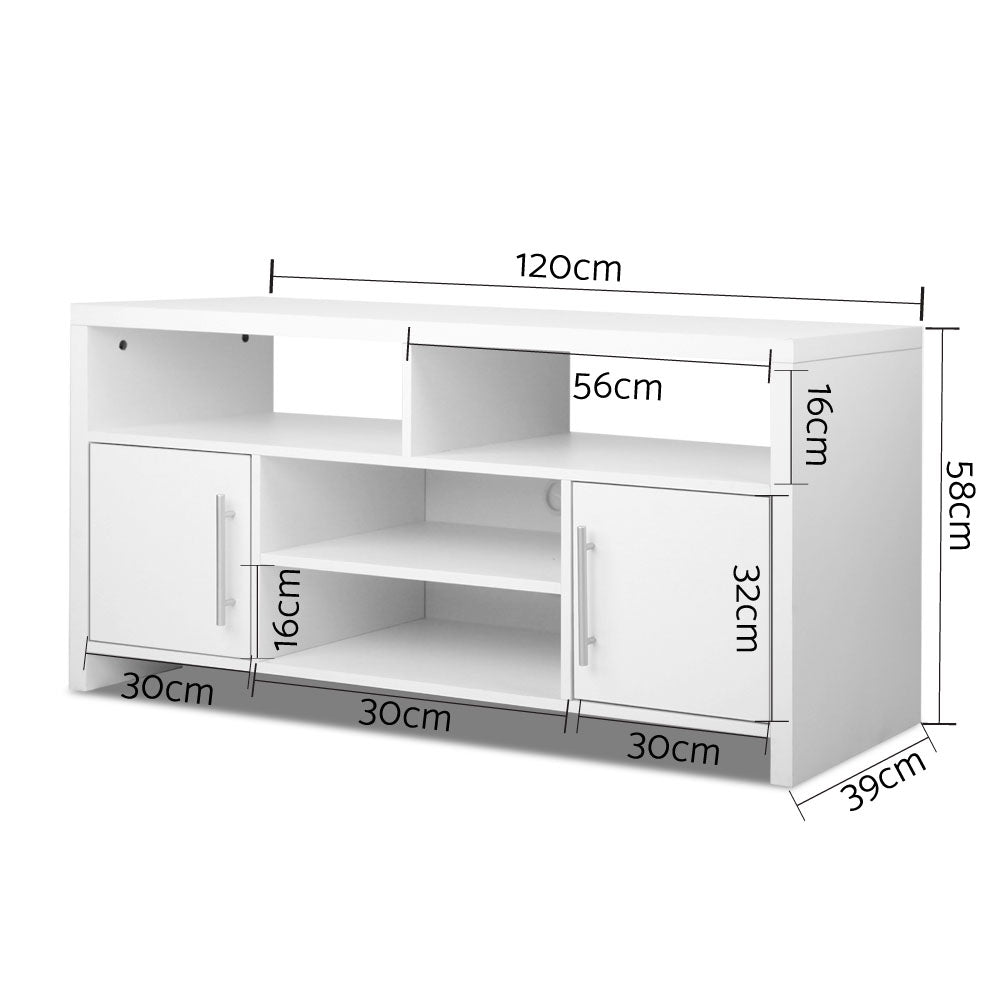 Artiss Entertainment Unit with Cabinets - White