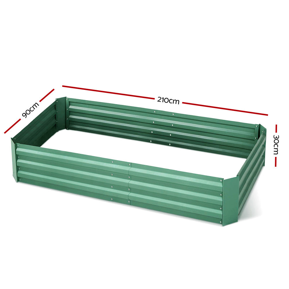 Green Fingers Set of 2 210cm x 90cm Raised Garden Bed - Green