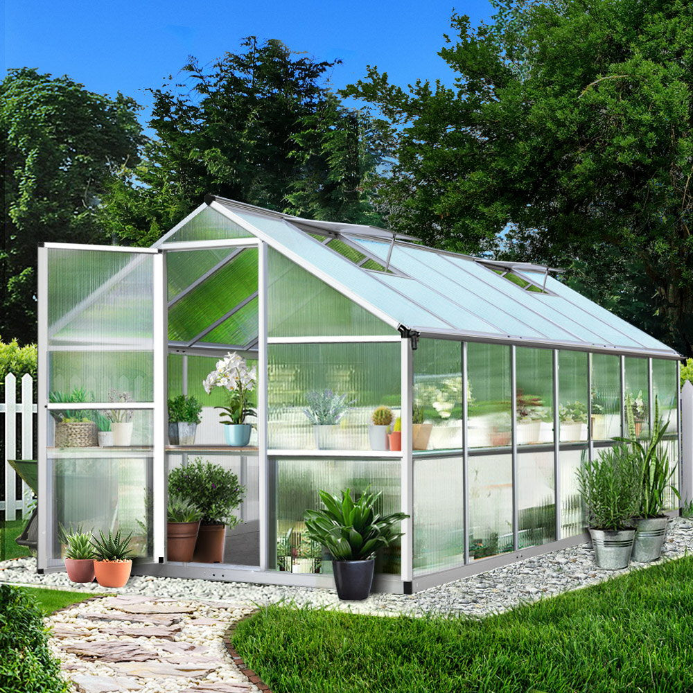 Green Fingers 4.2 x 2.5m Polycarbonate Aluminium Greenhouse
