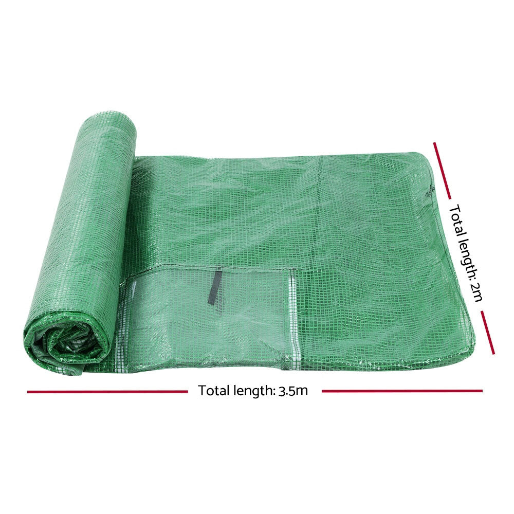 Greenfingers 3.5X2X2M Walk In Replacement Greenhouse PE Cover Shed - Cover Only