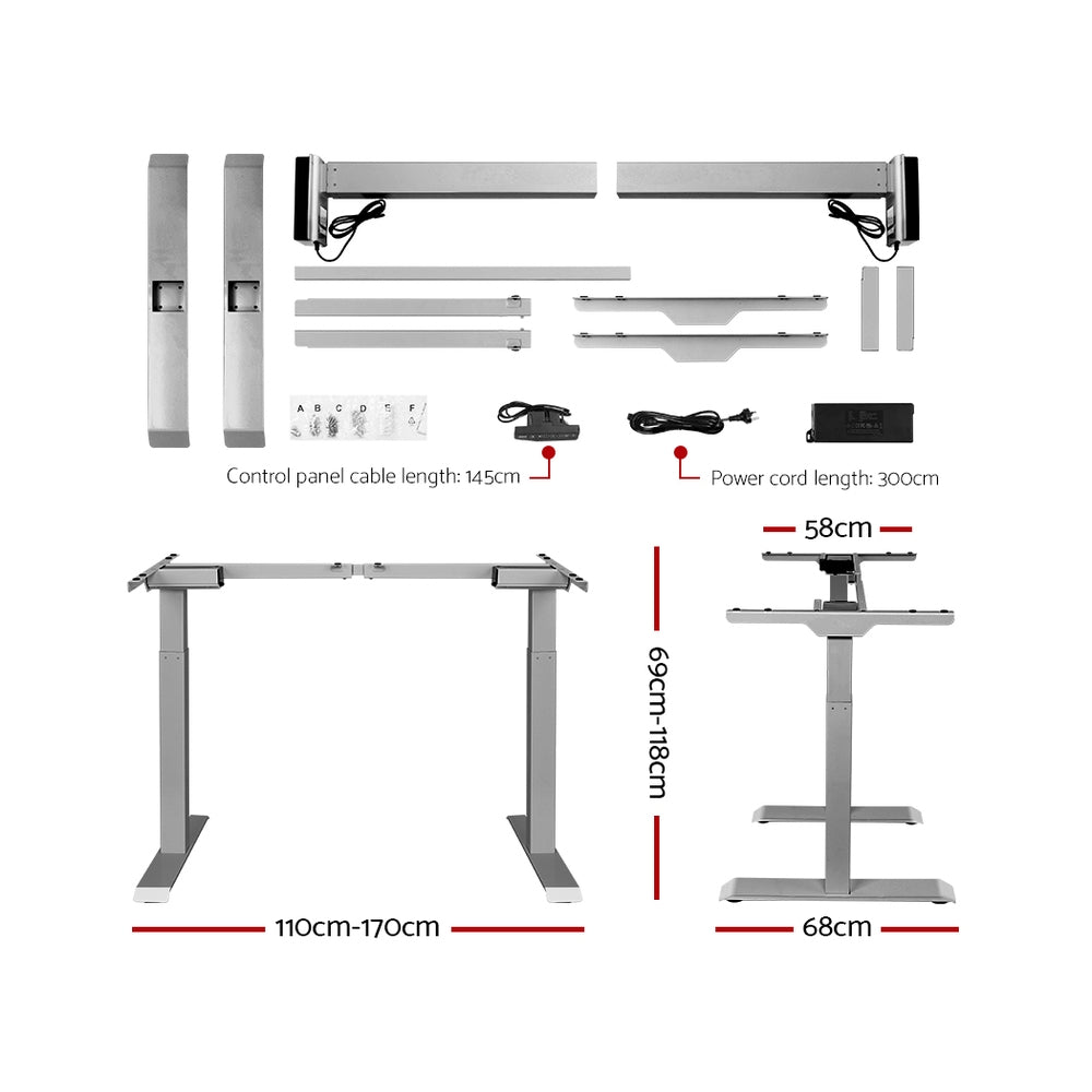 Artiss Motorised Standing Desk - Grey