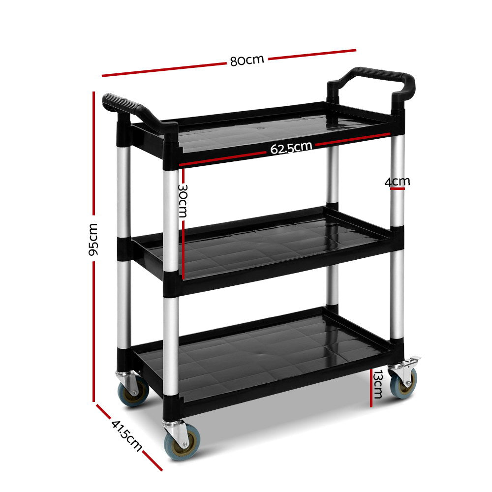 Emajin Service Cart Restaurant Trolley Kitchen Serving Catering Large Shelf