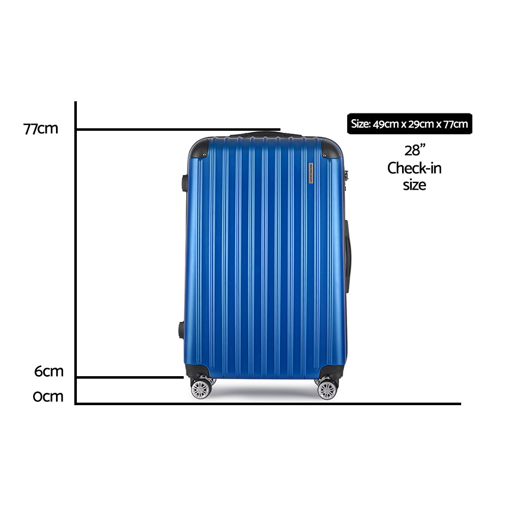 Wanderlite 28inch Lightweight Hard Suit Case Luggage Blue