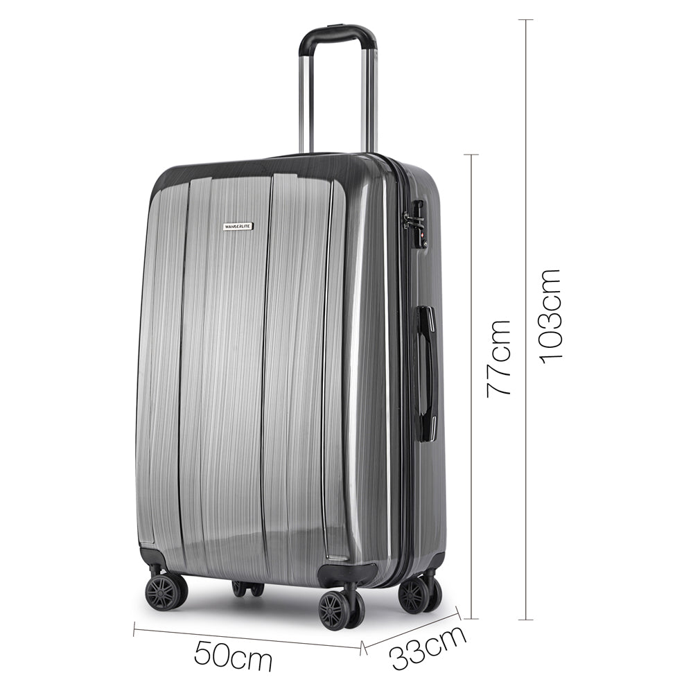 Wanderlite Lightweight Hard Suit Case Luggage Grey