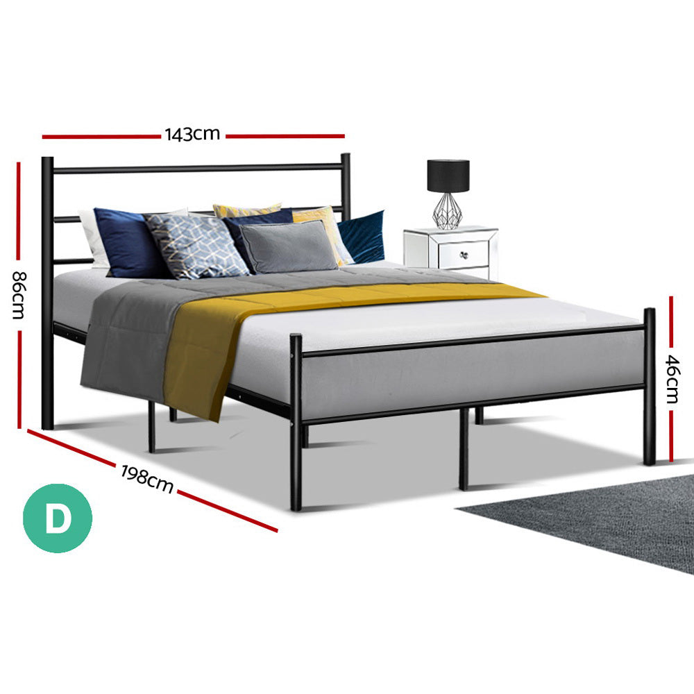 Artiss Metal Double Bed Frame - Black