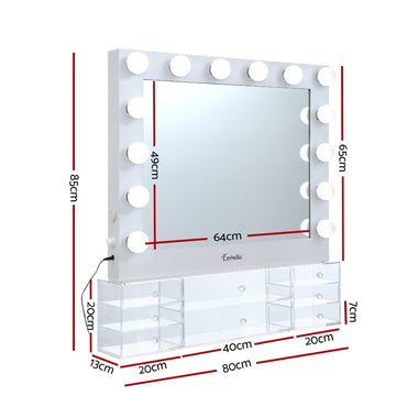 Embellir Hollywood Makeup Mirror With Light Jewellery Cabinet LED Bulbs Mirrors