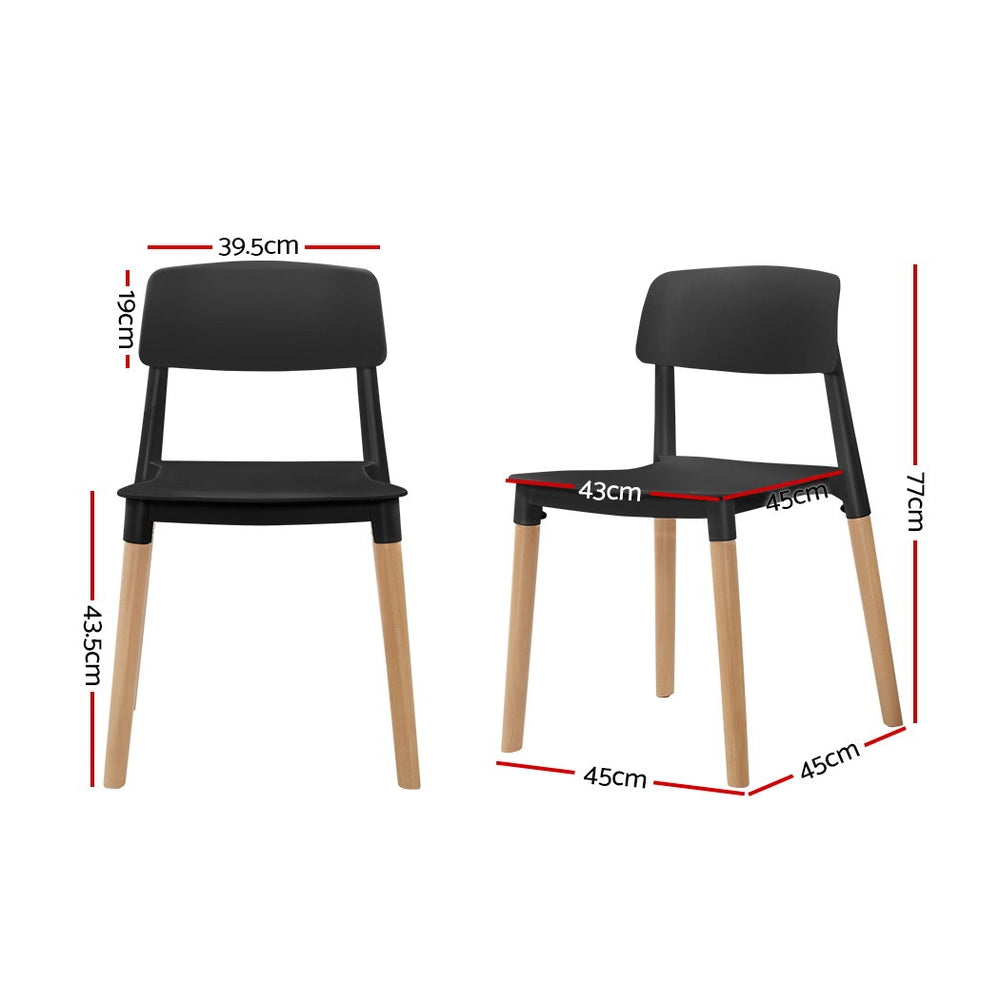 Artiss 4x Belloch Replica Dining Chairs Kichen Cafe Stackle Beech Wood Legs Black