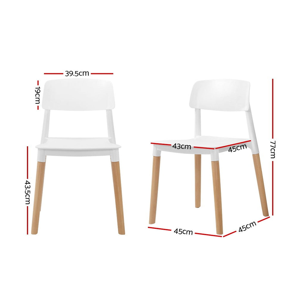 Artiss 4x Belloch Replica Dining Chairs Kichen Cafe Stackle Beech Wood Legs White