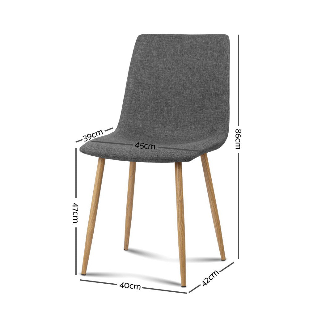 Artiss 4X Collins Dining Chairs - Dark Grey