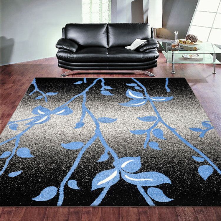 SOFT TOUCH FLOWER PRINT BLACK RUGS - Store Zone-Online Shopping Store Melbourne Australia