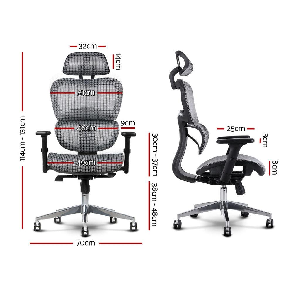 Artiss Office Chair Computer Gaming Chair Mesh Net Seat Grey