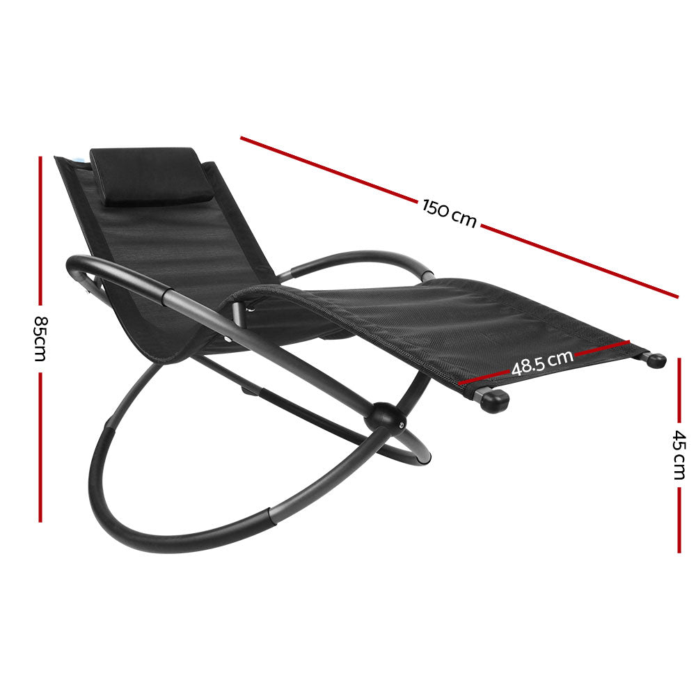 Gardeon Zero Gravity Rocking Chair Beach Lounge Outdoor Recliner Folding Patio