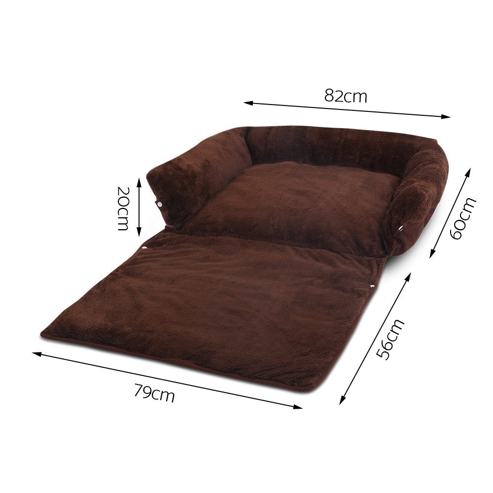 i.Pet Large 3 in 1 Foldable Pet Bed - Brown
