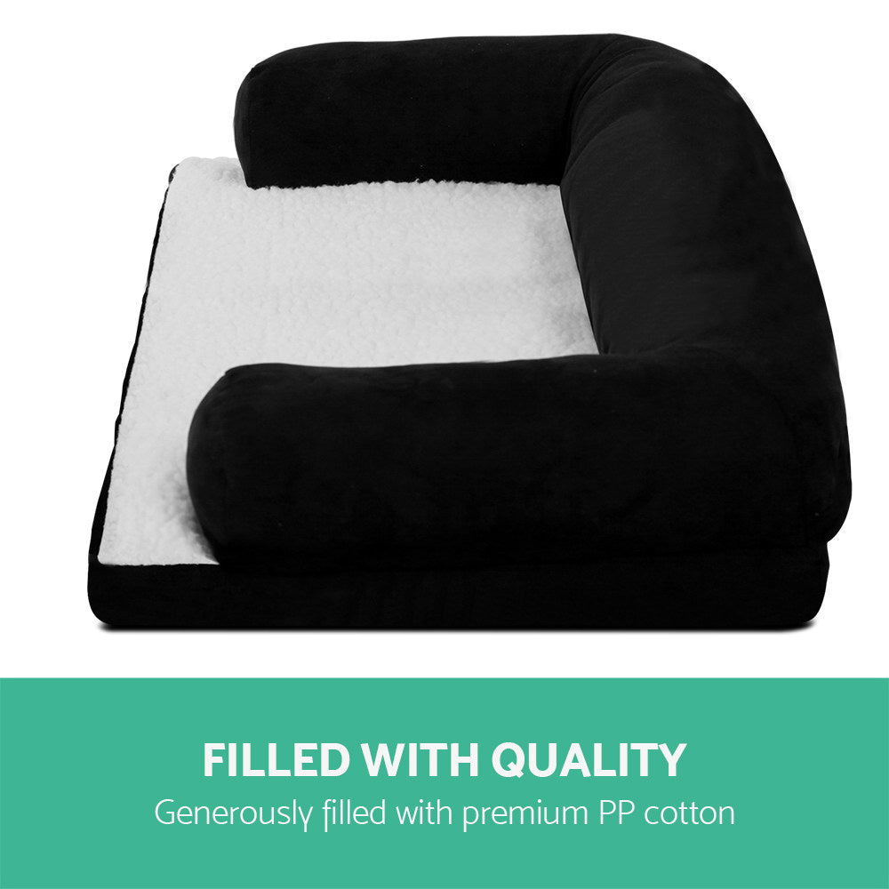 i.Pet Extra Large Fleece Pet Bed - Black