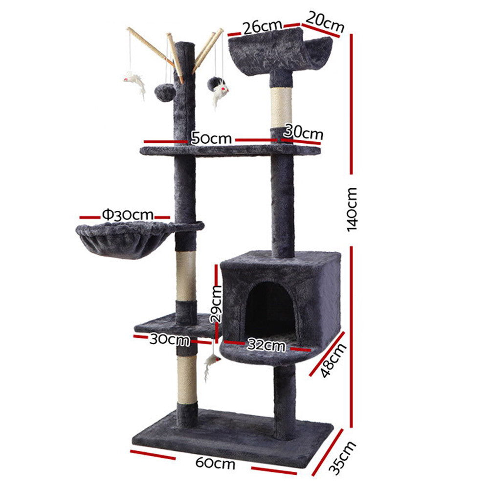 i.Pet Cat Tree Trees Scratching Post Scratcher Toys Condo House Furniture Wood