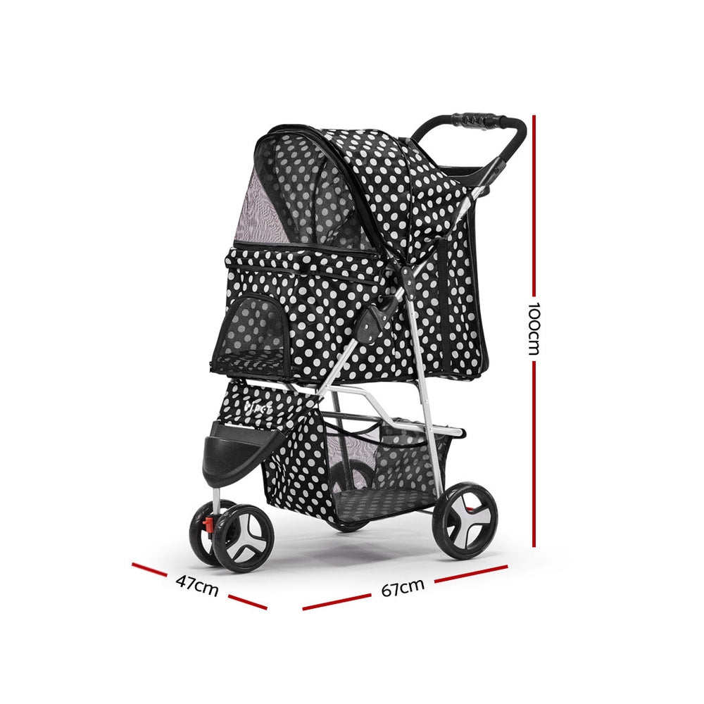 i.Pet Pet Stroller Dog Cage Foldable Pram Spot 3 Wheels