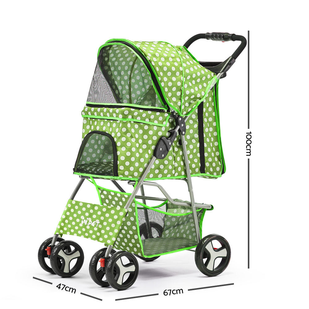 Pet 4 Wheel Pet Stroller - Green