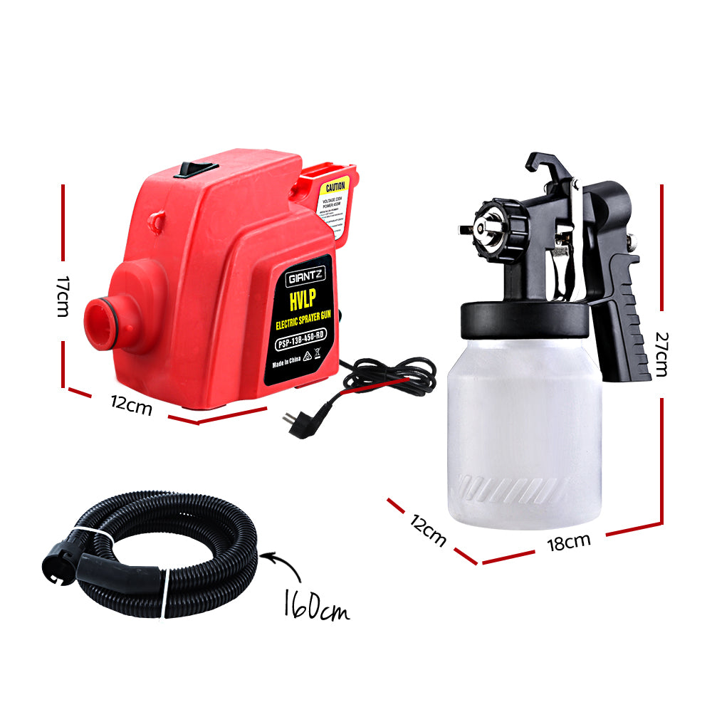 NEW GIANTZ 3-Way Nozzle Electric Paint Sprayer Gun HVLP DIY Spray Station 450W