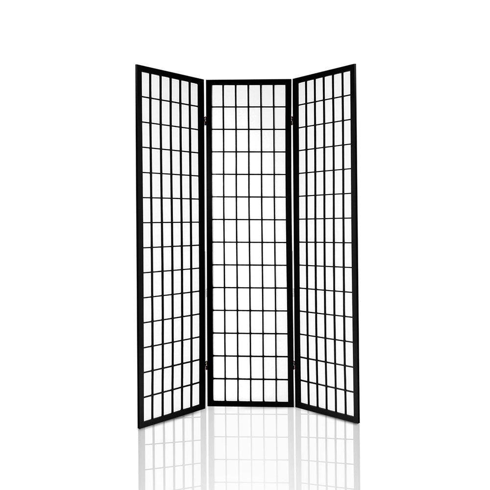 Artiss 3 Panel Wooden Room Divider - Black