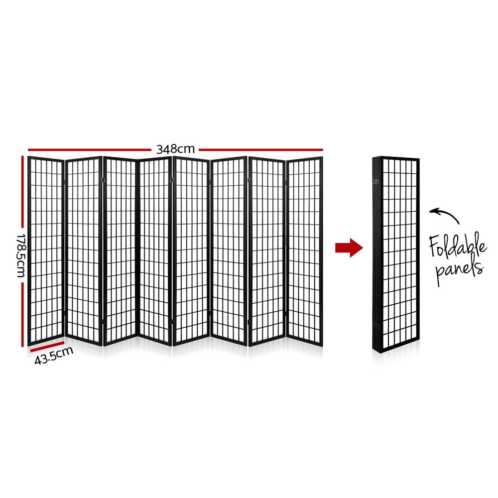 Artiss 8 Panel Room Divider Privacy Screen Dividers Stand Oriental Vintage Black