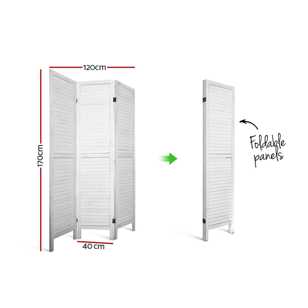 Artiss Room Divider Privacy Screen Foldable Partition Stand 3 Panel White - Store Zone-Online Shopping Store Melbourne Australia