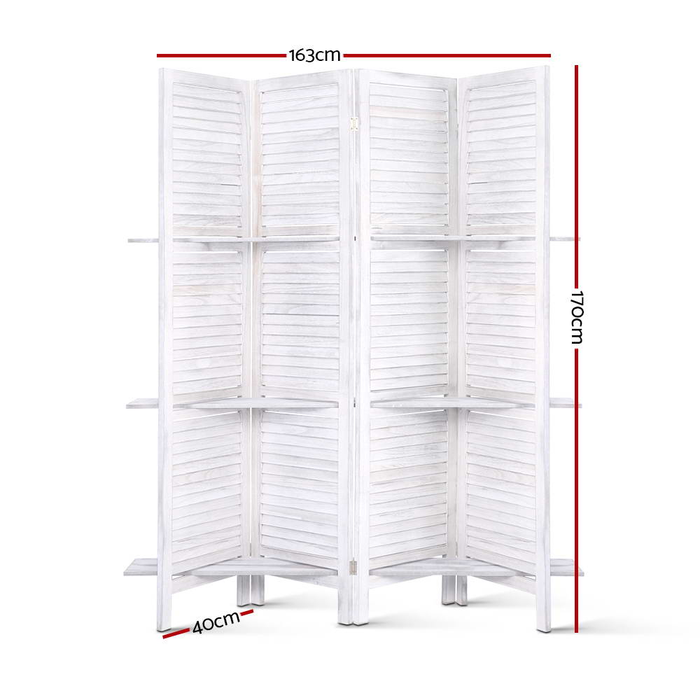 Artiss Room Divider Privacy Screen Foldable Partition Stand 4 Panel White - Store Zone-Online Shopping Store Melbourne Australia