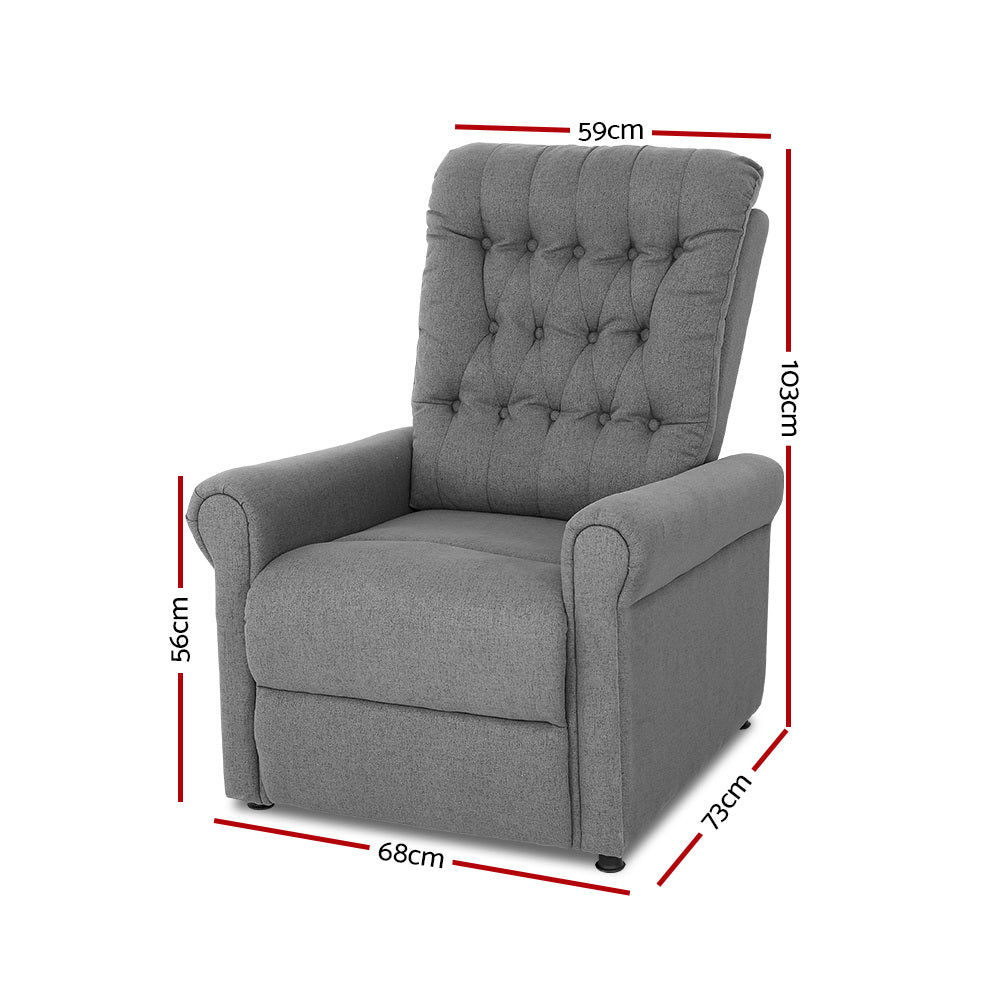 Artiss Massage Recliner Chair Electric Armchair 8 Point Heated Grey