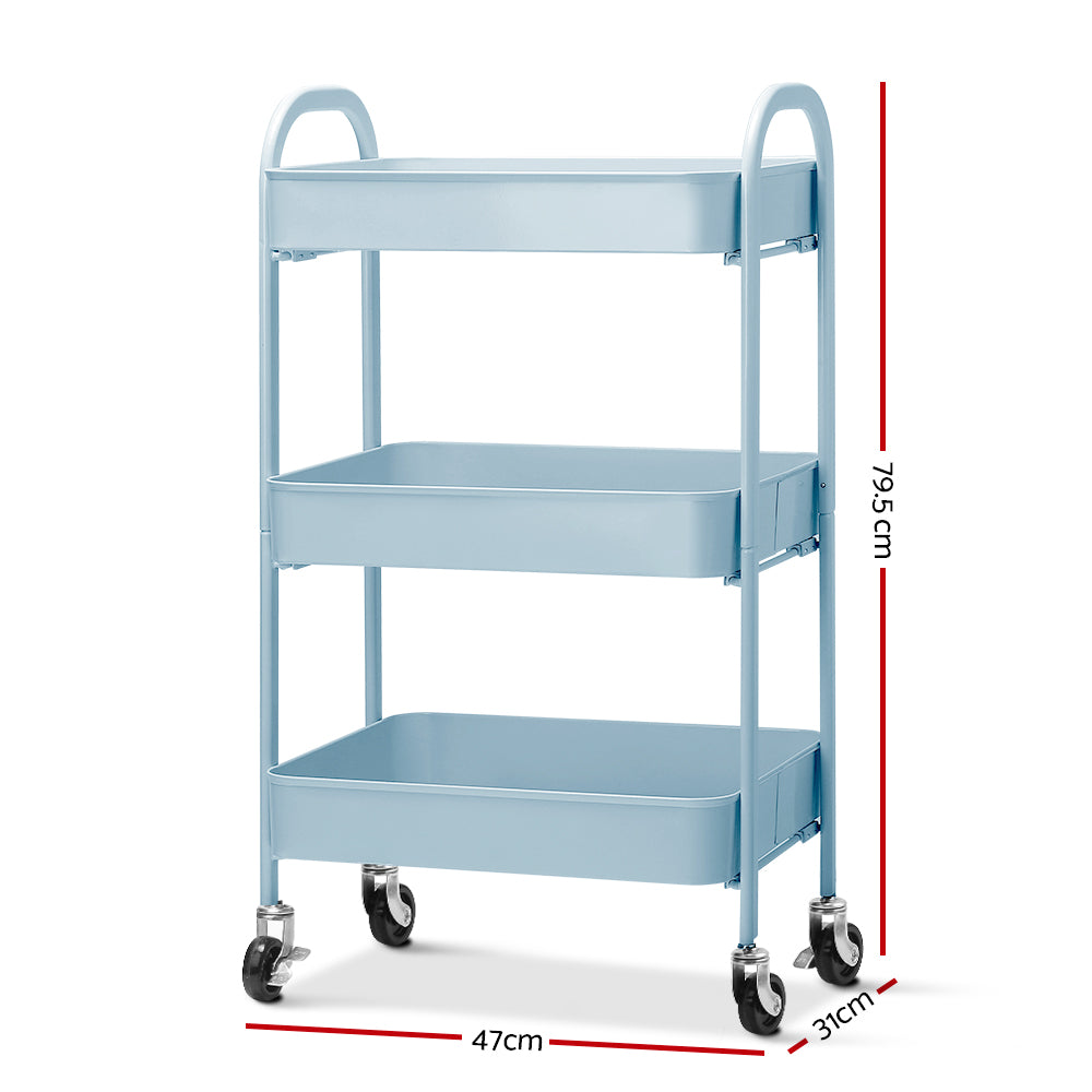 Artiss Kitchen Storage Cart Portable Trolley Rolling Shelf Rack Wheels Ofiice