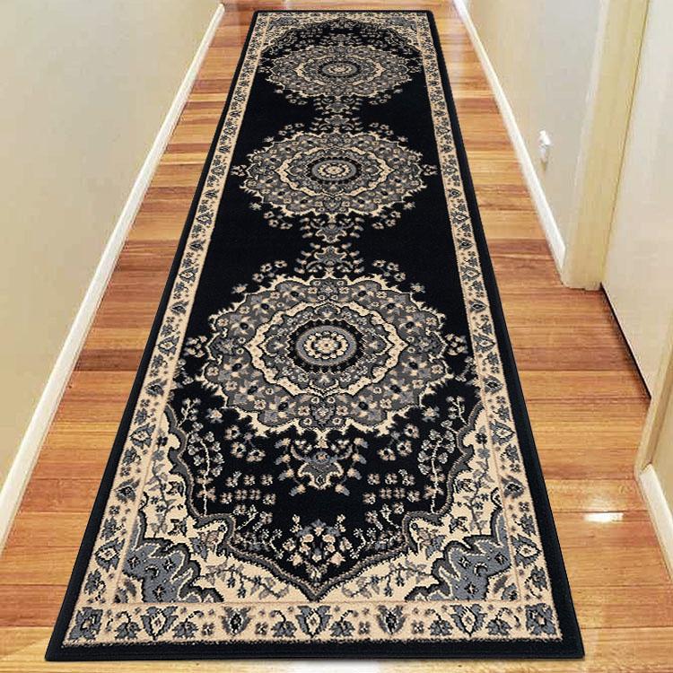 Ruby 3104 Black Hallway Runner