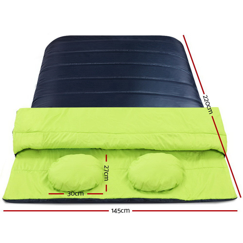 Weisshorn Sleeping Bag Bags Double Camping Hiking -10°C Tent Winter Thermal