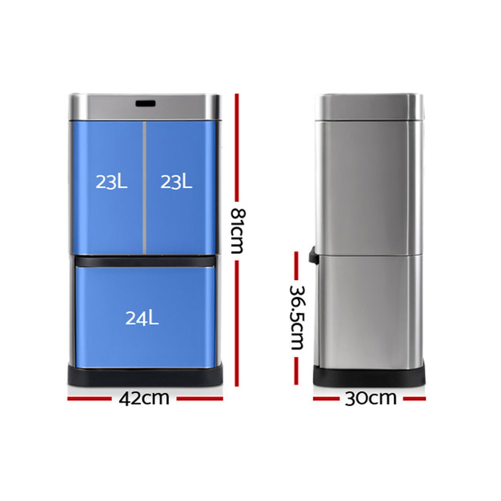 Devanti 70L Recycle Sensor Bin