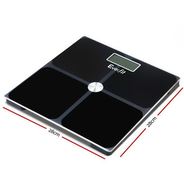 Everfit Electronic Digital Body Weight Scale Bathroom Scale-Black