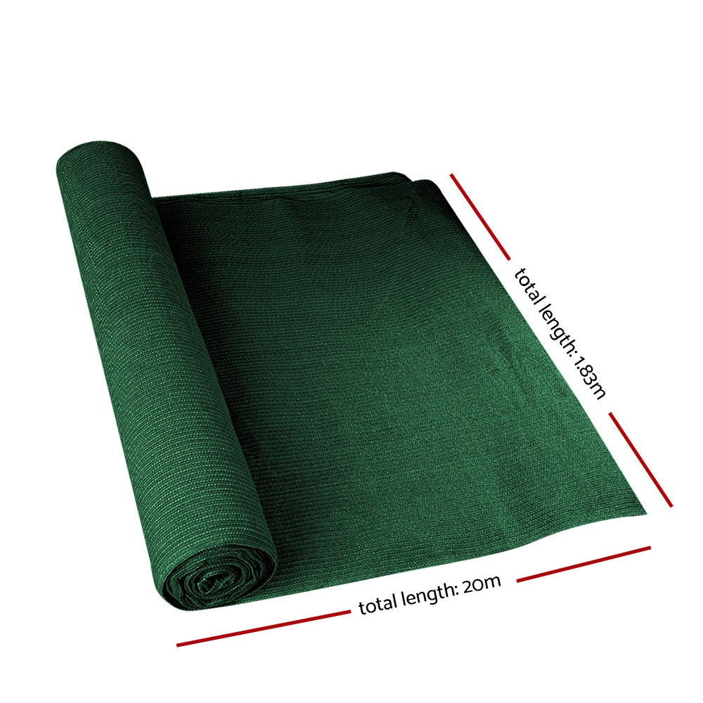 Instahut 50% Sun Shade Cloth Shadecloth Sail Roll Mesh 1.83x20m 100gsm Green