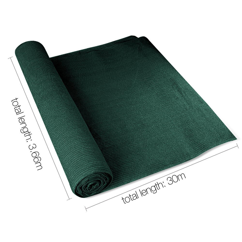 Instahut 50% UV Sun Shade Cloth Shadecloth Sail Roll Mesh Garden Outdoor 3.66x30m Green