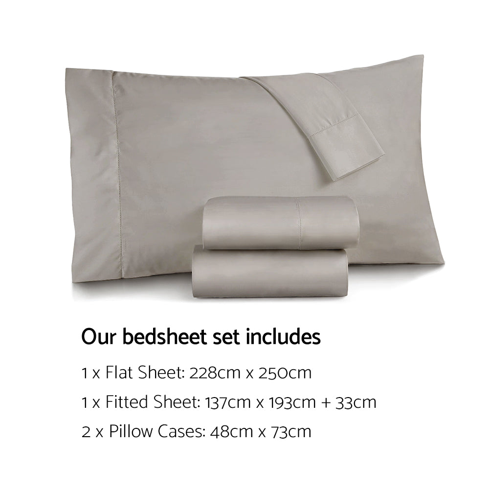 Giselle Bedding Double Size 1000TC Bedsheet Set - Grey