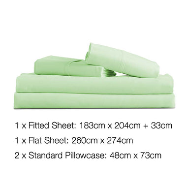 Giselle Bedding King Size 4 Piece Micro Fibre Sheet Set - Apple