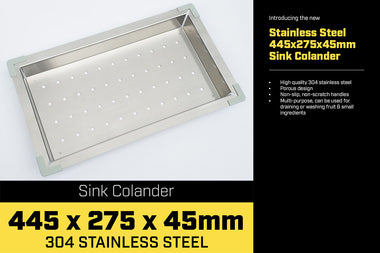 Stainless Steel Sink Colander 445 x 275mm