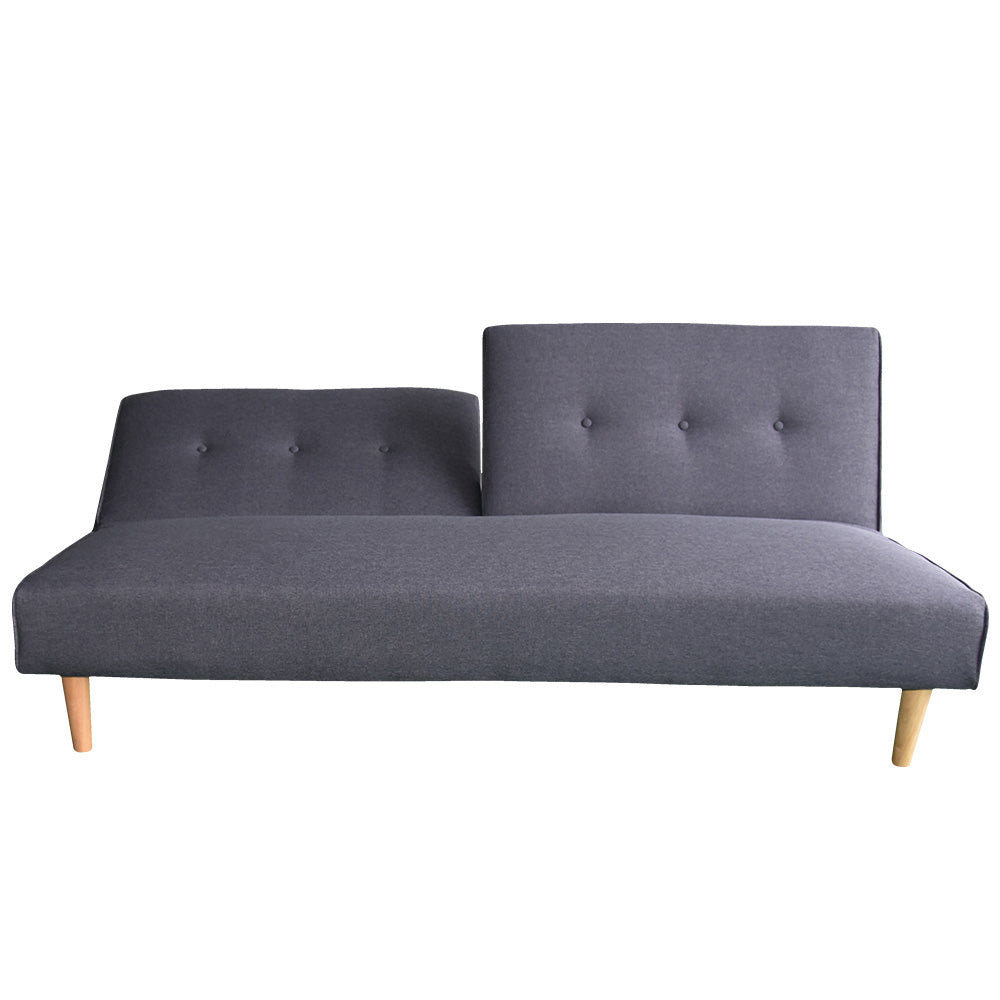 Soho 3 Seater Modular Linen Fabric Sofa Bed Couch Lounge Futon - Grey