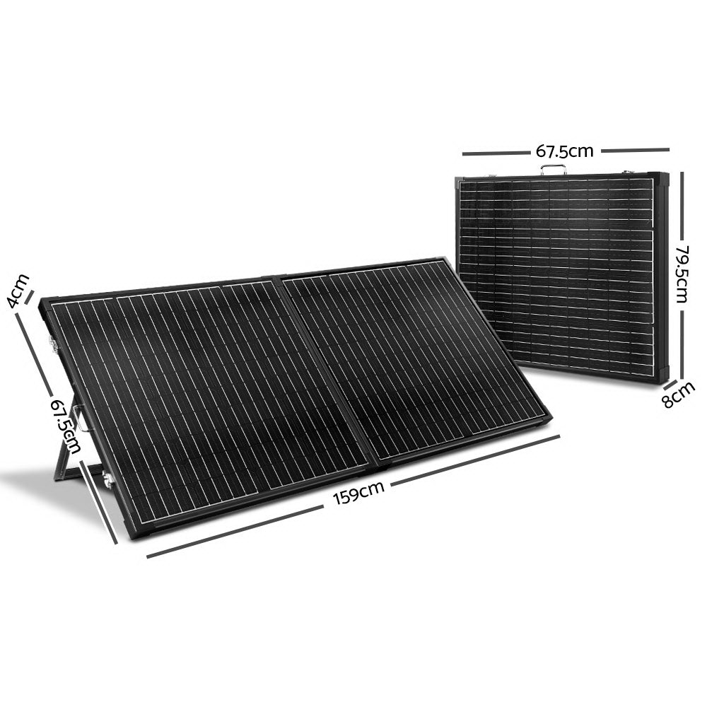Solraiser 250W Folding Solar Panel Kit Regulator Black