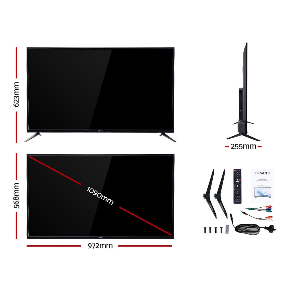Devanti Smart LED TV 43 Inch 43" 4K UHD HDR LCD Slim Thin Screen Netflix YouTube